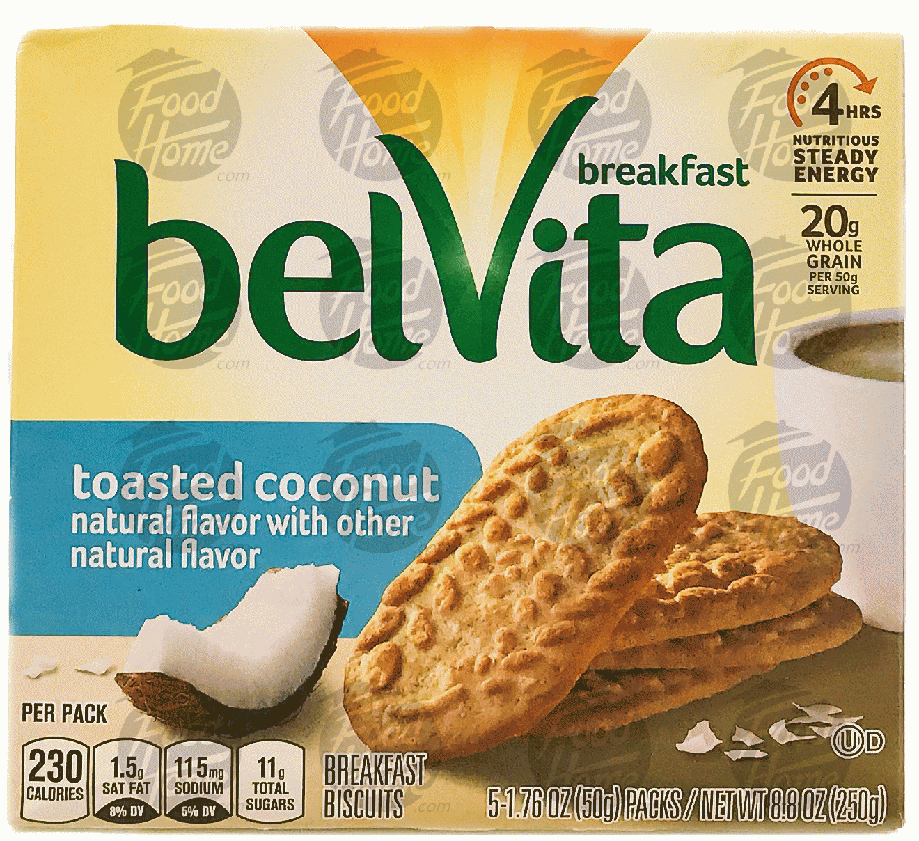 bel Vita  toasted cocunut breakfast biscuits, 5 pk, box Full-Size Picture